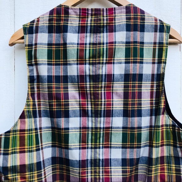 NWT Polo by Ralph Lauren Men’s Madras Plaid Vest Medium - Picture 6 of 9